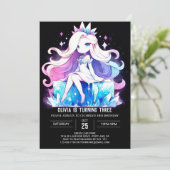 印刷可お洒落能プリンセス誕生日 招待状 (スタンド正面)