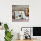 印刷可かわいらし能なシャビィ木箱の写真 ポスター (ホームオフィス)