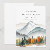 印刷可エレガント能な山 セーブザデート (正面/裏面)