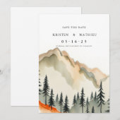 印刷可エレガント能な山 セーブザデート (正面/裏面)