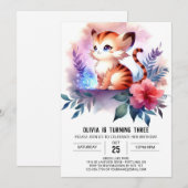 印刷可エレガント能な虎誕生日 招待状 (正面/裏面)