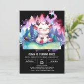 印刷可ガーリー能な牛誕生日 招待状 (スタンド正面)