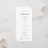 印刷可シンプル能な任意の色スクリプ結婚トのメニュー カード (正面/裏面インサイチュ)