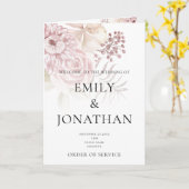 印刷可シンプル能な教会の折り曲げ結婚式 プログラム (黄色い花)