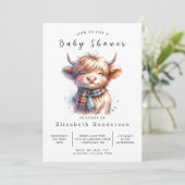 印刷可シンプル能な農業牛の赤ちゃんシャワー 招待状 (スタンド正面)