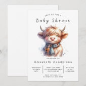 印刷可シンプル能な農業牛の赤ちゃんシャワー 招待状 (正面/裏面)