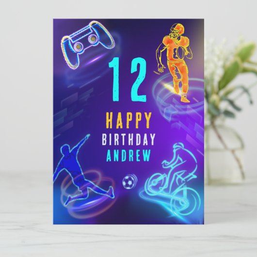 印刷可パーソナライズされた能誕生日カード カード (スタンド正面)