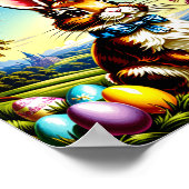 印刷可ビクトリアン能なイースターバニーのポスター。イースター ポスター (角)