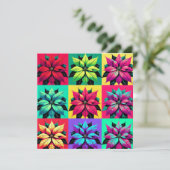 印刷可ポップ・アートの能Art Poinsettiaグリッドスクラップブック紙 招待状 (スタンド正面)