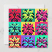 印刷可ポップ・アートの能Art Poinsettiaグリッドスクラップブック紙 招待状 (正面)