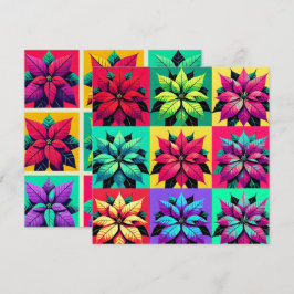 印刷可ポップ・アートの能Art Poinsettiaグリッドスクラップブック紙 招待状