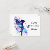 印刷可モダン能なお洒落フェアヤコア誕生日 カード (正面/裏面インサイチュ)