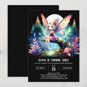 印刷可モダン能誕生日 招待状 (正面/裏面)