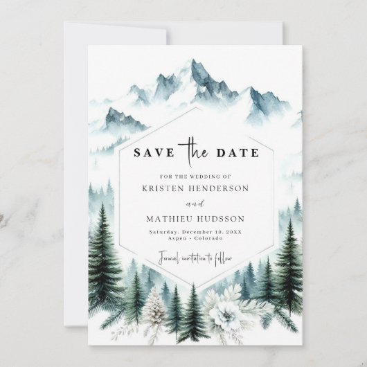 印刷可ユニーク能な結婚山 セーブザデート (正面)