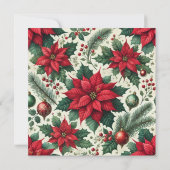 印刷可伝統的能な赤ポインセチアのスクラップブック 招待状 (裏面)
