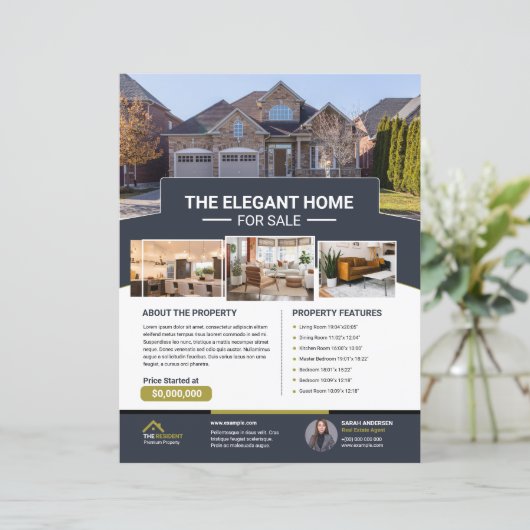 印刷可実在能エステートフライヤーテンプレート (スタンド正面)