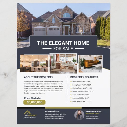 印刷可実在能エステートフライヤーテンプレート (正面)