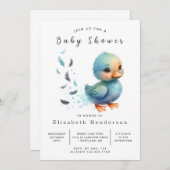 印刷可能お洒落なアヒル赤ちゃんシャワー 招待状 (正面/裏面)
