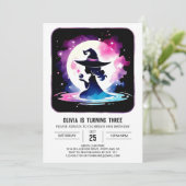 印刷可能お洒落なウィザード誕生日 招待状 (スタンド正面)