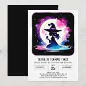 印刷可能お洒落なウィザード誕生日 招待状 (正面/裏面)
