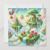 印刷可能お洒落な島とポインセチアのスクラップブック 招待状 (正面)