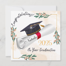印刷可能なおめでとうグラッドカードパーソナライズされた、卒業生 シーズンカード