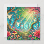 印刷可能なお洒落フォレスト&ポインセチアのスクラップブック 招待状 (裏面)