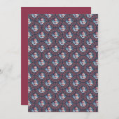 印刷可能なかわいいクリスマスキツネマンダラデコファン 招待状 (正面/裏面)