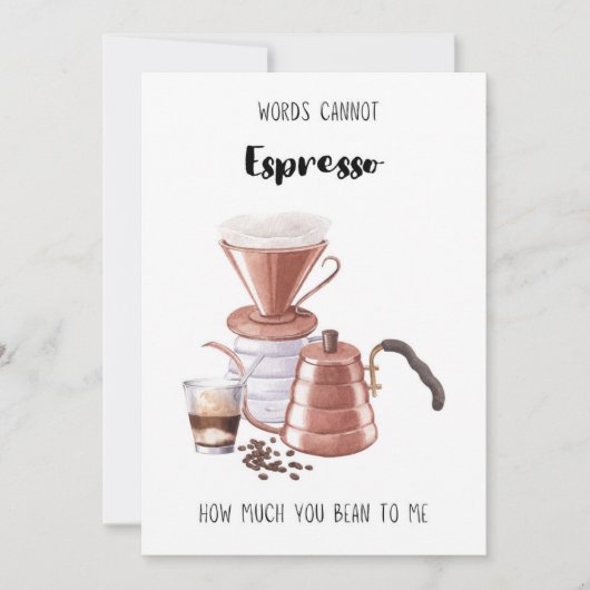 印刷可能なかわいいコーヒーエスプレッソValentinesデイカード シーズンカード (正面)