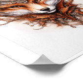 印刷可能なかわいいスチームパンクキツネ116 ポスター (角)