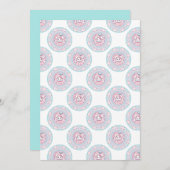 印刷可能なかわいいパステルかわいいズバニードットマンダラ 招待状 (正面/裏面)