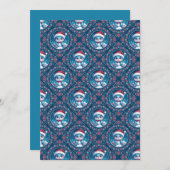 印刷可能なかわいいフェスティバルベアマンダラダイヤモンドタイル 招待状 (正面/裏面)