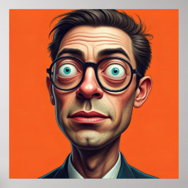 印刷可能なイラストレーションおもしろいビジネスマン ポスター