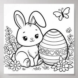 印刷可能なイースターカラーリングペ子供へージ ポスター