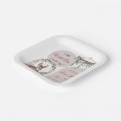 印刷可能なウッドランド赤ちゃんシャワープレート ペーパープレート (傾斜あり)