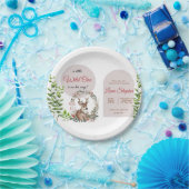 印刷可能なウッドランド赤ちゃんシャワープレート ペーパープレート (パーティー)