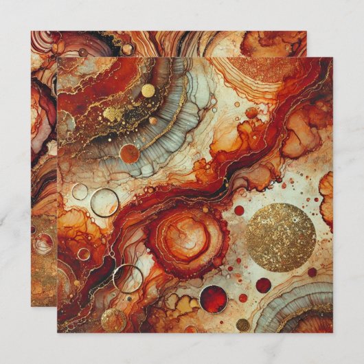 印刷可能なカボチャのスパイスアルコールインクスクラップブック 招待状 (正面/裏面)