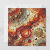 印刷可能なカボチャのスパイスアルコールインクスクラップブック 招待状 (正面)