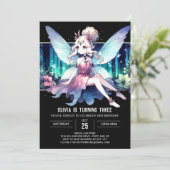 印刷可能なキッズフェアリー誕生日 招待状 (スタンド正面)