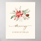 印刷可能なクリスマスウォールエレガントアートボホグリーン ポスター (正面)