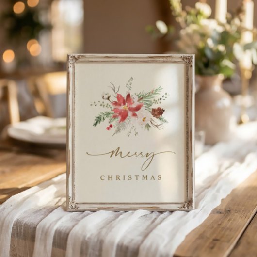 印刷可能なクリスマスウォールエレガントアートボホグリーン ポスター