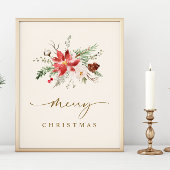 印刷可能なクリスマスウォールエレガントアートボホグリーン ポスター