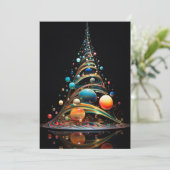 印刷可能なクリスマスカード – 抽象芸術クリスマス シーズンカード (スタンド正面)