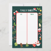 印刷可能なクリスマスバンコスコアカードシート 招待状 (裏面)