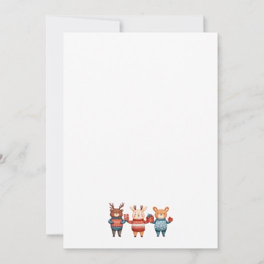 印刷可能なクリスマスビンゴ – 醜いセーターパーティーゲーム 招待状 (裏面)