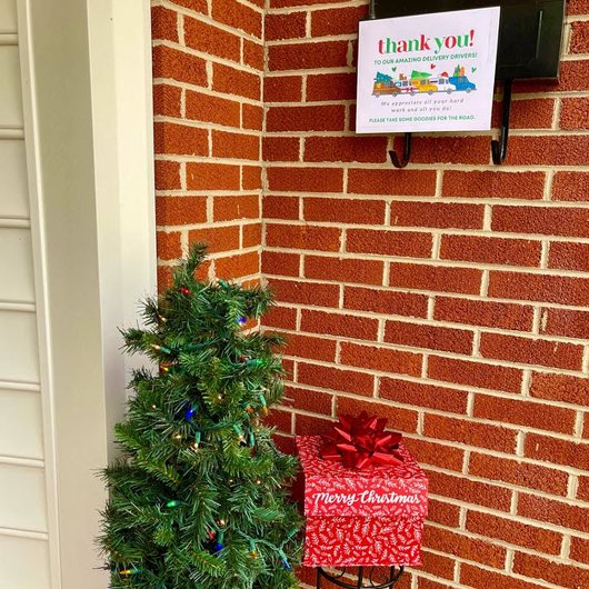 印刷可能なクリスマス配信ドライバありがとうサイン ポスター