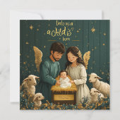 印刷可能なクリスマス・キリスト・チャイルド・バイブル・バース紙 招待状 (裏面)