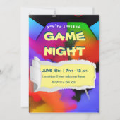 印刷可能なゲームの夜の招待 招待状 (正面)