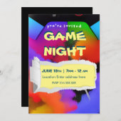 印刷可能なゲームの夜の招待 招待状 (正面/裏面)