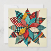 印刷可能なコラージュポップ・アートのアートポインセチア・スクラップブック 招待状 (裏面)